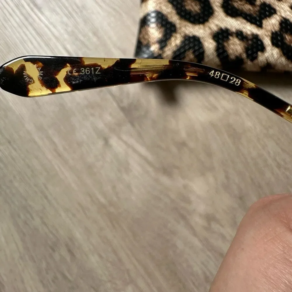 Krewe Laveau Nylon Sunglasses in Zulu 24K with Leopard Sleeve